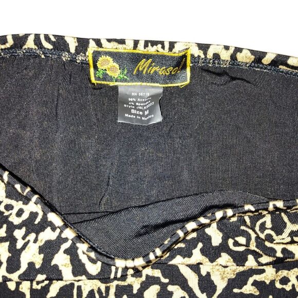 Mirasol Vintage Abstract Gold and Black Stretchy Women's Midi Skirt Size M - Picture 7 of 7